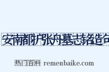 安南都护张舟墓志铭造句是什么意思的图片